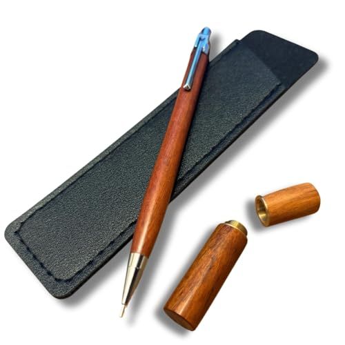 木軸シャーペン 軽量 スリム ペンケース 木製 シャープペンシル 0.5mm 希少木 銘木 職人 手作り ハンドメイド 工房 木軸 シャーペン 0.5 (花梨 芯ケース)p ffe5f780