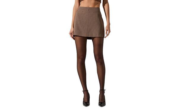 アストール レディース ボトムスカート ASTR the Labelaudine Skirt Brown Houndstooth ブラウン