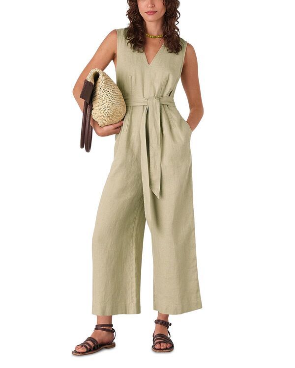 ホイッスルズ レディース トップス ジャンプスーツ リネン Whistles Belted Seamed Linen Jumpsuit Neutral 37,570円
