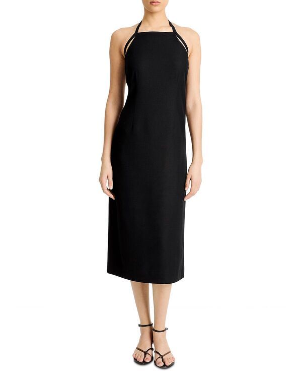 ヴィンス レディース トップス ワンピース ミディ ホルター Vince Apron Halter Midi Dress Black ブラック