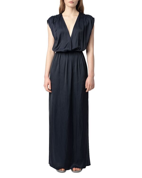ザディグ エ ヴォルテール レディース トップス ワンピース サテン マキシ Zadig Voltaire Ritmic Satin Maxi Dress Encre