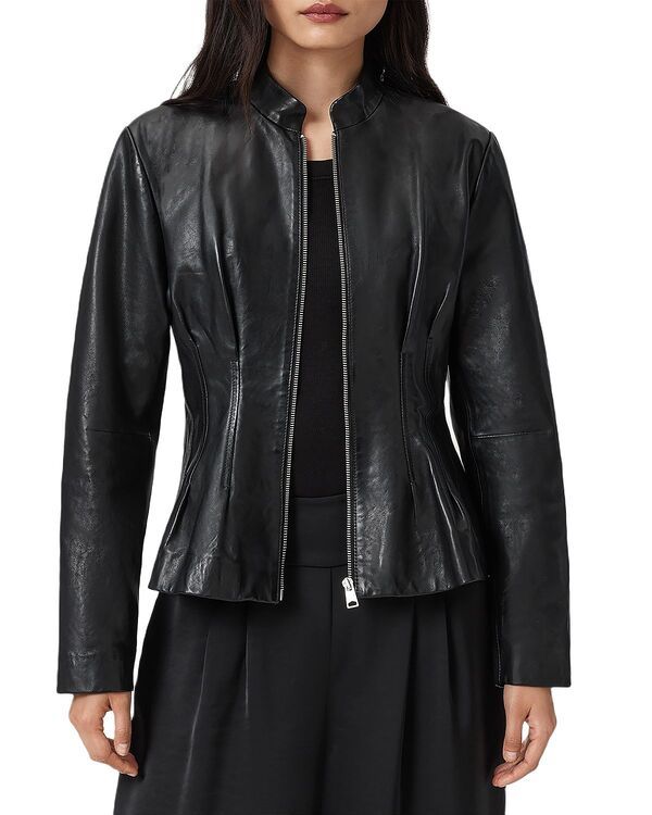 オールセインツ レディース アウター ジャケット・ブルゾン レザー ALLSAINTS Clo Leather Jacket Black ブラック