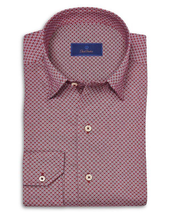 デイビッドドナヒュー レディース トップス シャツ プリント David Donahue Printed Sport Shirt Berry