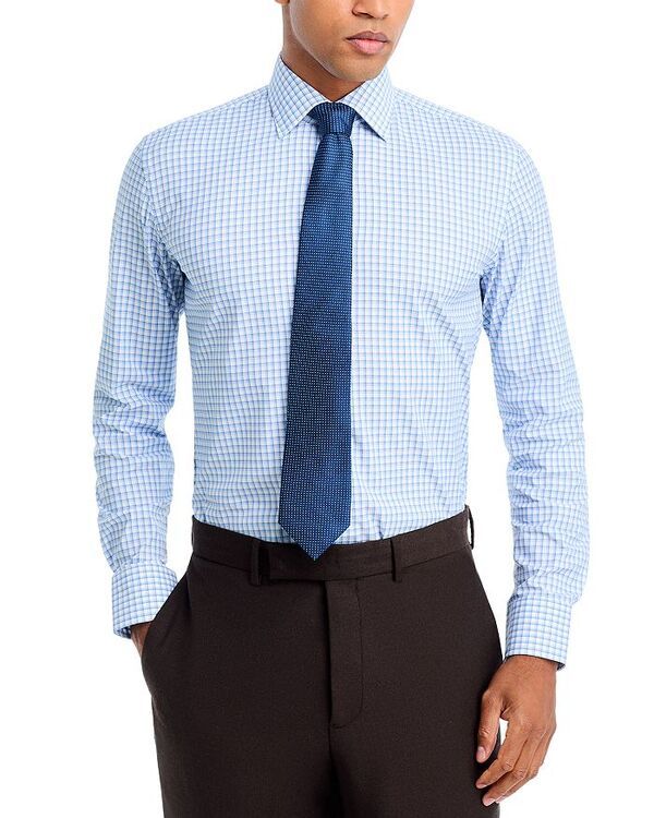 ボス レディース トップス シャツ スリムフィット BOSS Performance Stretch Check Slim Fit Dress Shirt Light Pastel Blue ブルー