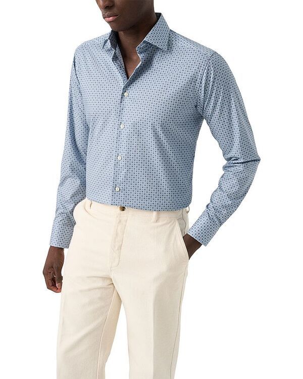 エトン レディース トップス シャツ スリムフィット Eton Slim Fit Geometric Shirt Medium Blue ブルー