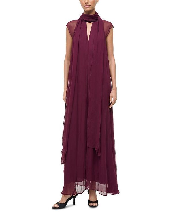スタウド レディース トップス ワンピース マキシワンピース マキシ STAUD Camilla Tie Neck Maxi Dress Syrah
