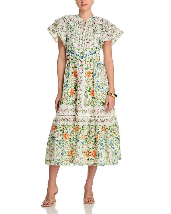 ファーム レディース トップス ワンピース ミディワンピース フラワー柄 ミディ フラワー FARM Rio Folk Floral Midi Dress Folk Floral