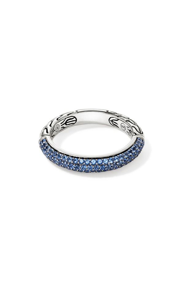 ジョン・ハーディー レディース アクセサリー 指輪 John Hardy JH Essential Pav Band Ring Sterling Silver Gemstones 35MM SilverBlue ブルー