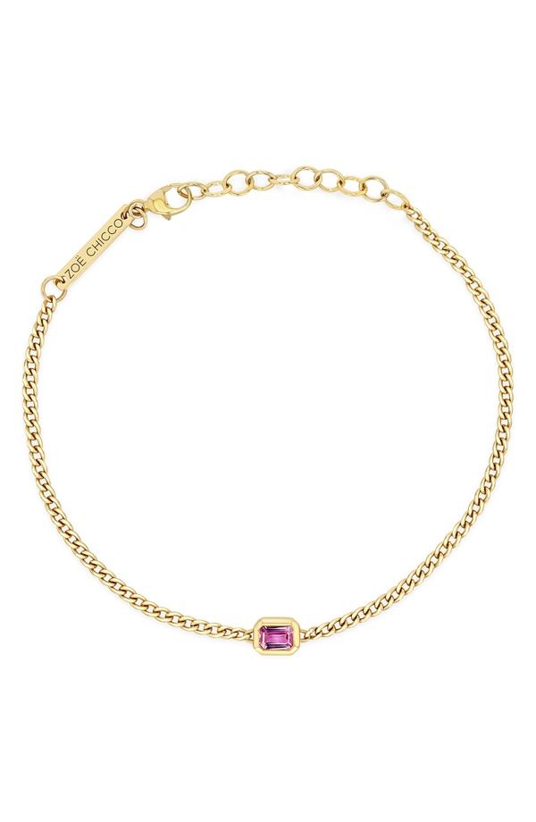 ゾーシッコ レディース アクセサリー ブレスレット・バングル・アンクレット Zo Chicco Pink Sapphire Pendant Bracelet 14K Yellow Gold イエロー