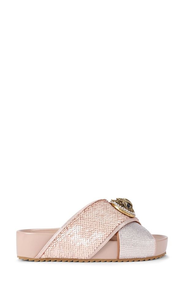 カートジェイガーロンドン レディース シューズ サンダル プラットフォーム チェルシー Kurt Geiger London Chelsea Crisscross Platform Slide Sandalight Pastel Pink ピンク