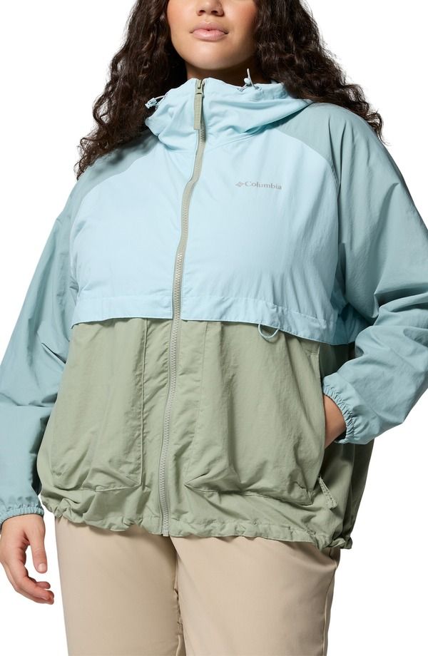 コロンビア レディース アウター ジャケット・ブルゾン Columbia Spire Valley Waterepellent Windbreaker Safari Marine Light Blue ブルー