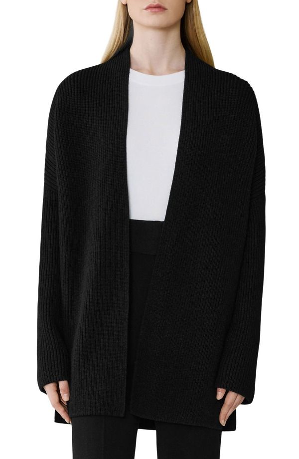 ソイアアンドキョー レディース アウター ジャケット・ブルゾン カーディガン Soia Kyo Rib Open Front Cardigan Black ブラック
