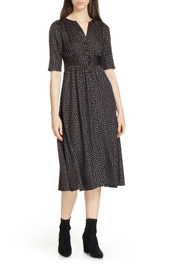 バッシュ レディース トップス ワンピース プリント ミディ bash Gala Foil Print Midi Dress Noir