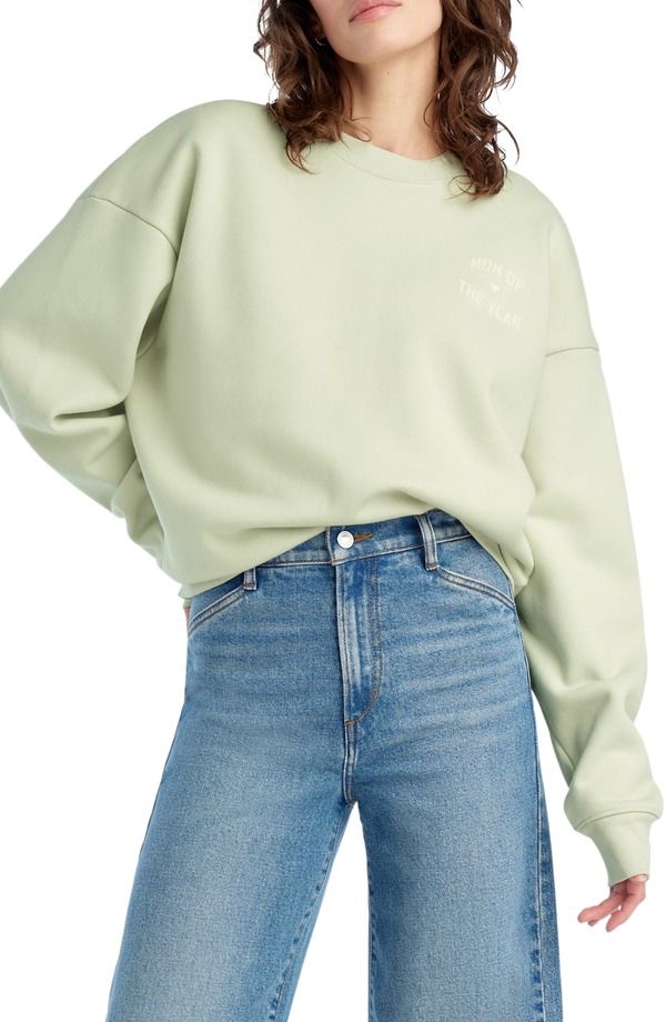 フェイバリット ドーター レディース アウター パーカー・スウェット パイル シャツ グラフィック Favorite Daughter Mom of the Year French Terry Graphic Sweatshirt Light Sage セージ