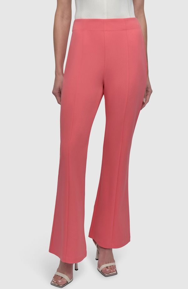 ダナ キャラン ニューヨーク レディース ボトムス レギンス ワイドレッグ パンツ スキューバ ニット DKNY Wide Leg Scuba Knit Pants Coral Crus コーラル