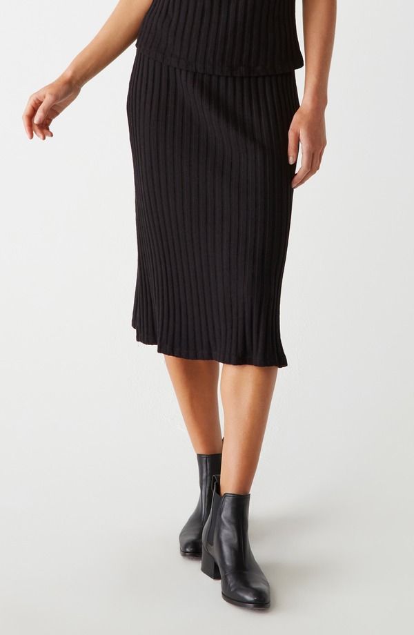 マイケルスターズ レディース ボトムスカート ミディ Michael Starshania Rib Midi Skirt Black ブラック