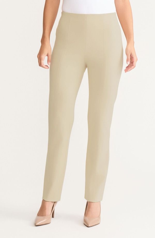 ミソック レディース ボトムス デニムパンツ Misook Nia Slim Leg LuxeStretch Ponte Pant Biscotti