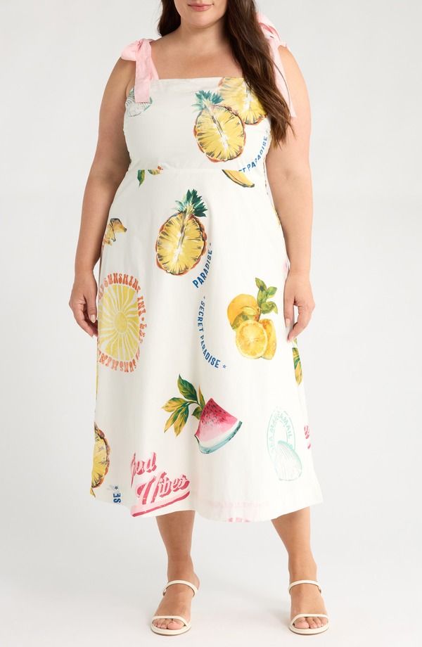 シュガーリップス レディース トップス ワンピース プリント SUGARLIPS Zahra Island Print Sundress Ivory Multi アイボリー