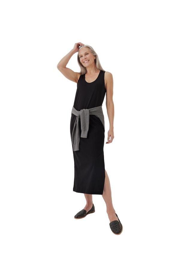 パクト レディース トップス ワンピース ミディ Pact Organic Softspun Tank Midi Dress Black ブラック