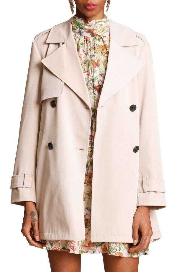 アヴェックレフィーユ レディース アウター ジャケット・ブルゾン コート Avec Les Filles Double Breasted Shortrench Coat Sandstone