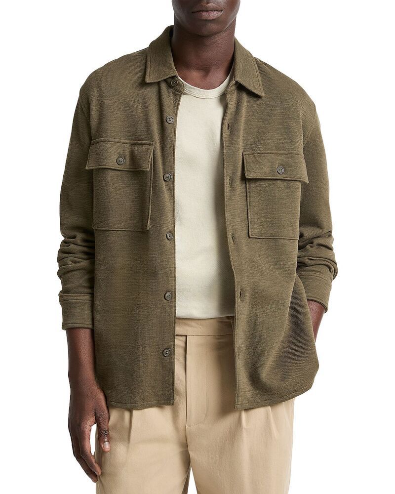 ヴィンス メンズ アウター ジャケット・ブルゾン シャツ Vince Double Slub Shirt Jacket Moss