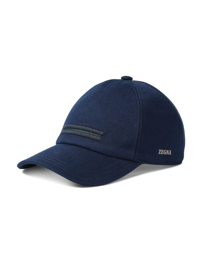 ゼニア メンズ アクセサリー 帽子 コットン キャップ ZEGNA Cotton Baseball Cap Dark Indigo Blue インディゴ