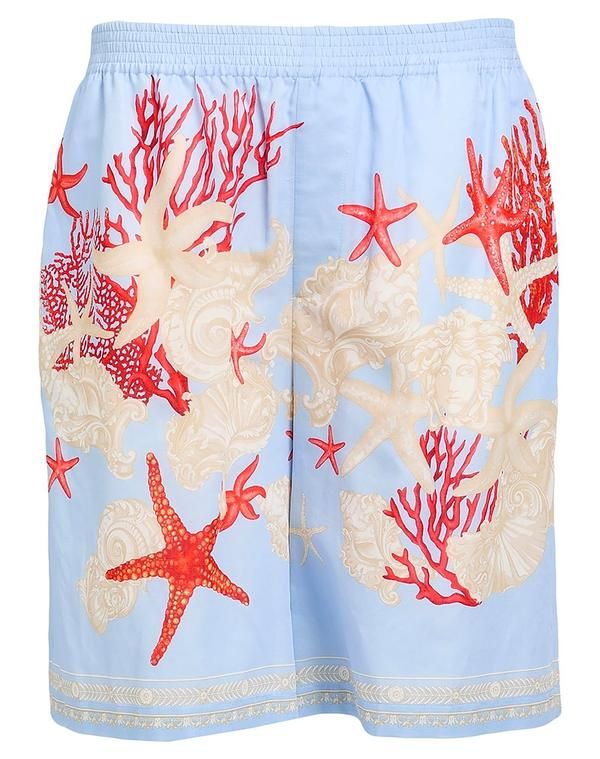 ヴェルサーチ メンズ ボトムス ハーフパンツ・ショーツ ショートパンツバミューダパンツ VERSACE Sky Blue ブルー