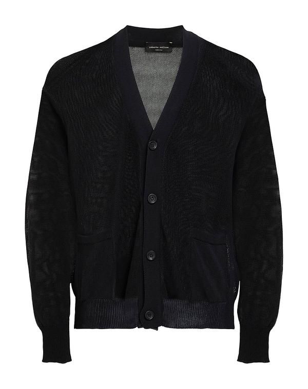 ロベルトコリーナ メンズ アウター カーディガン ROBERTO COLLINA Black ブラック