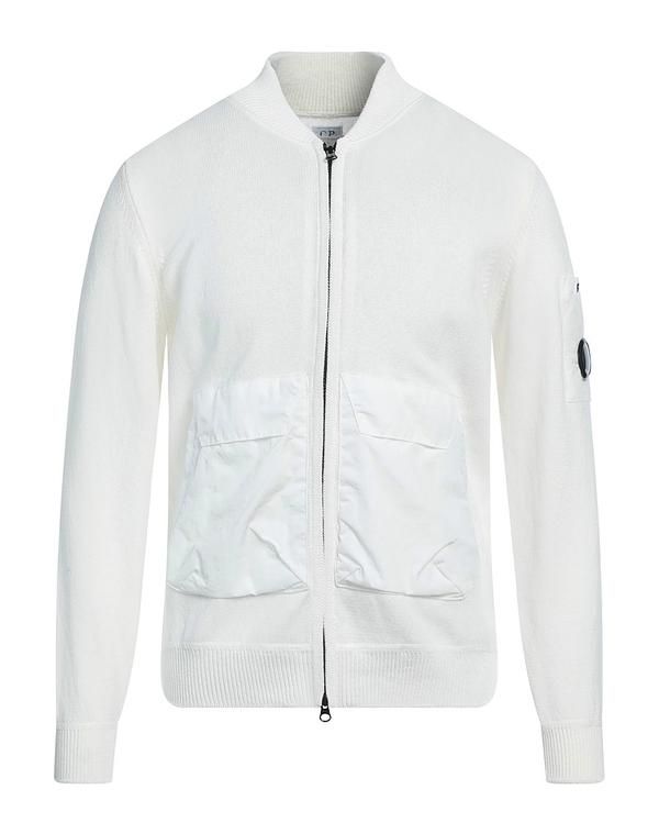 シーピーカンパニー メンズ アウター カーディガン ファスナー付きニット CP COMPANY White ホワイト