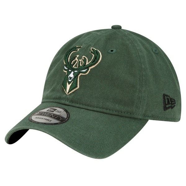 ニューエラ メンズ アクセサリー 帽子 Mens New Era Hunter Green Milwaukee Bucks Team 20 9TWENTY Adjustable Hat Hunter Green グリーン