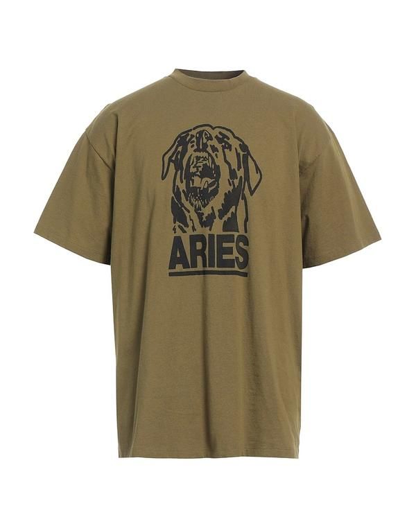 アリーズ メンズ トップス Tシャツ ARIES Military Green グリーン