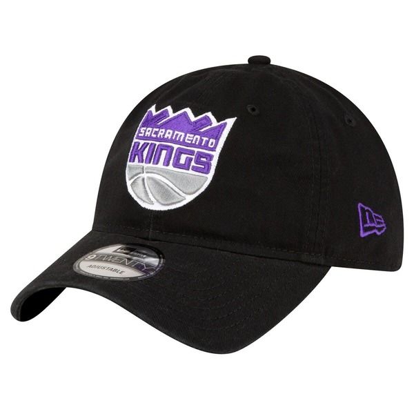 ニューエラ メンズ アクセサリー 帽子 Mens New Era Black Sacramento Kings Team 20 9TWENTY Adjustable Hat Black ブラック