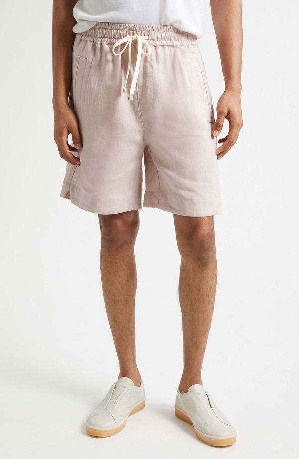 イレブンティ メンズ ボトムス ハーフパンツ・ショーツ ショートパンツ リネン Eleventy Linen Shorts 26 Dusty Pink ピンク