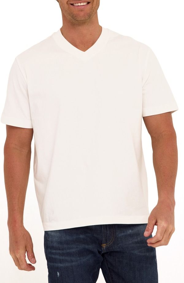 スレッズ・フォー・ソート メンズ トップス Tシャツ リラックスフィット Vネック コットン ジャージー Threads 4 Thought Rogerelaxed Fit VNeck Cotton Jersey TShirt White ホワイト