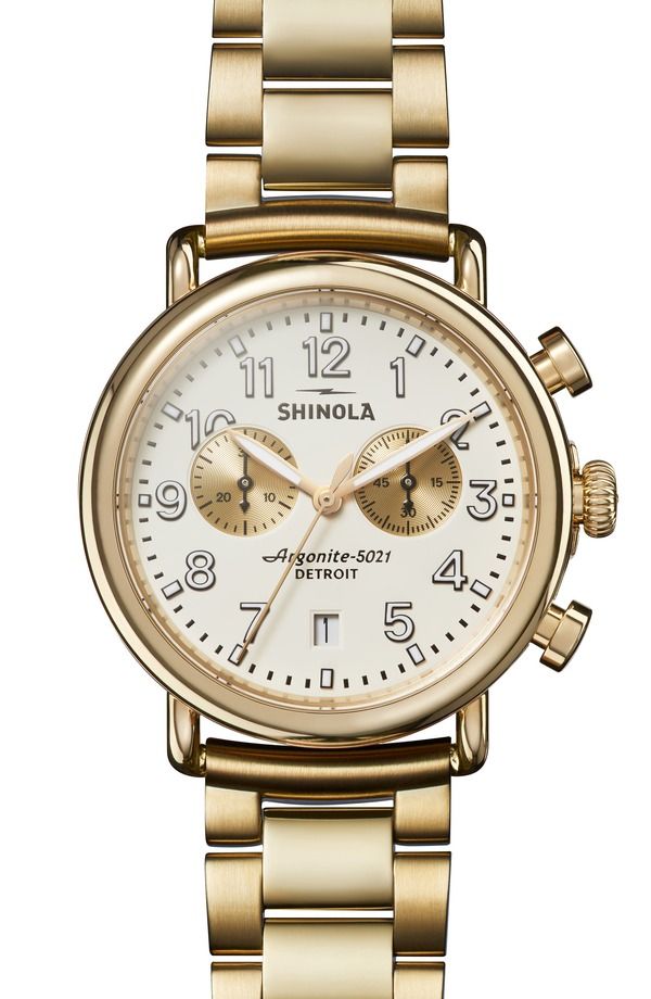 シャイノーラ メンズ アクセサリー 腕時計 Shinola Runwell 2 Eye Chronograph Bracelet Watch 41mm Gold Ivory アイボリー