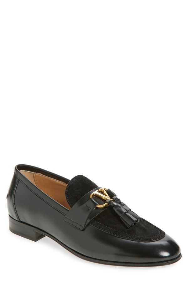 ヴァレンティノ メンズ シューズ スリッポン・ローファー ロゴ Valentino Garavani VLOGO Loafer Black ブラック