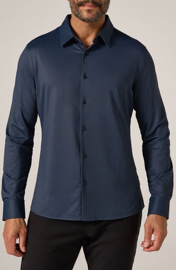 セブンダイヤモンド メンズ トップス シャツ 7 Diamonds Granger Wrinkle Resistant Performance ButtonUp Shirt Midnight
