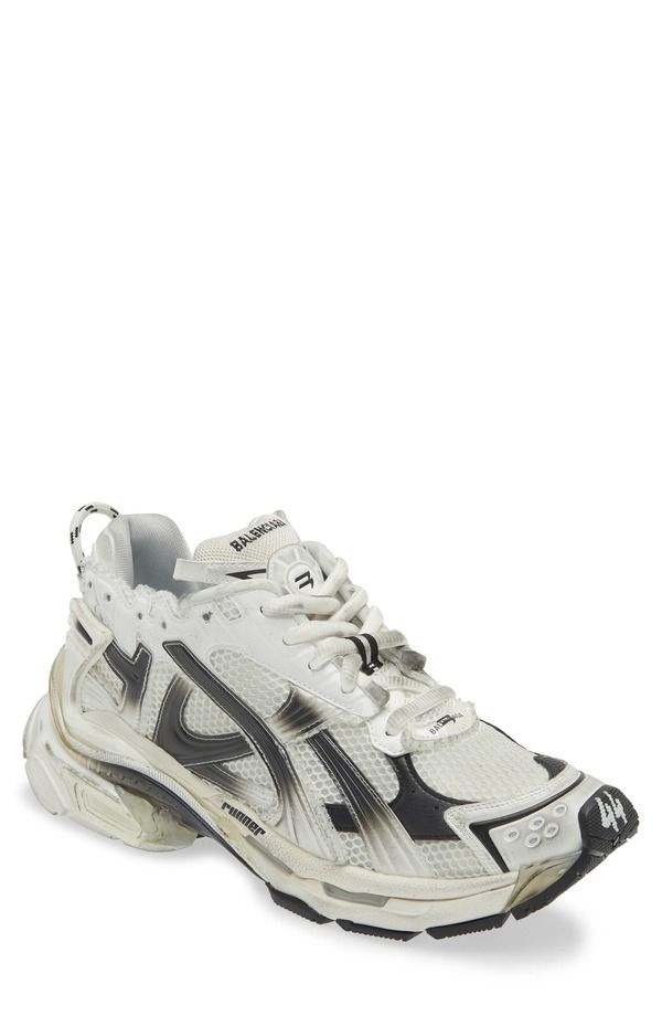 バレンシアガ メンズ シューズ スニーカー Balenciaga Runner Sneaker White Black ホワイト