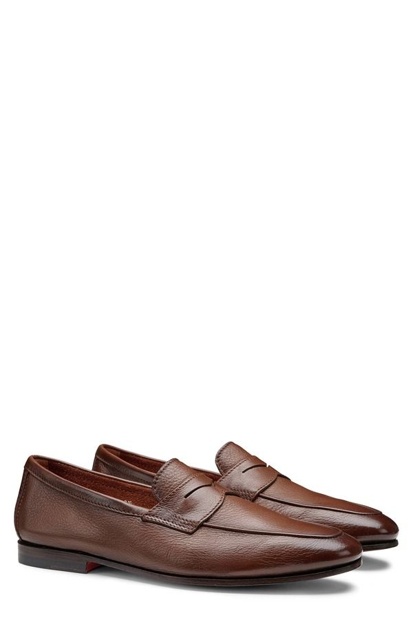 サントーニ メンズ シューズ スリッポン・ローファー Santoni Carlos Penny Loafer Light Brown ブラウン
