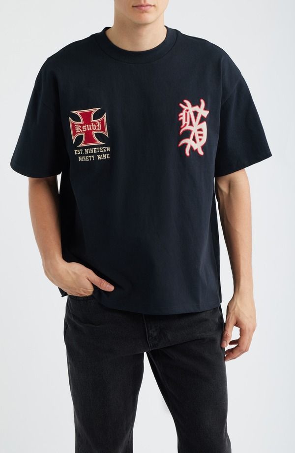 スビ メンズ トップス Tシャツ グラフィック Ksubi Leaguekcess Oversize Graphic TShirt Black ブラック