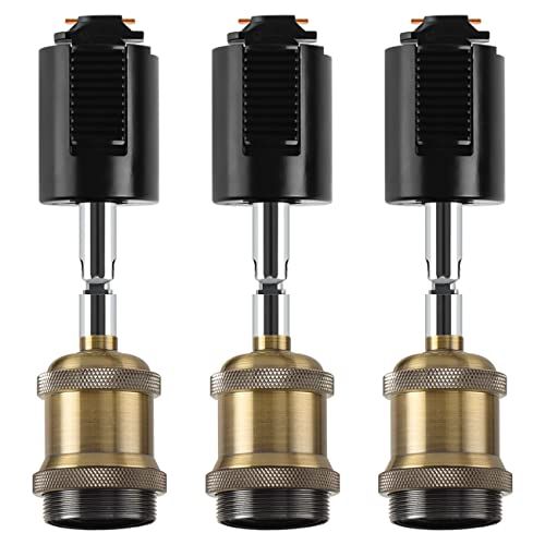 【新品】ダクトレール スポットライト E26口金 電球なし ソケット ライティングレール 天井照明 角度調節可能 3個セット 97e99b58