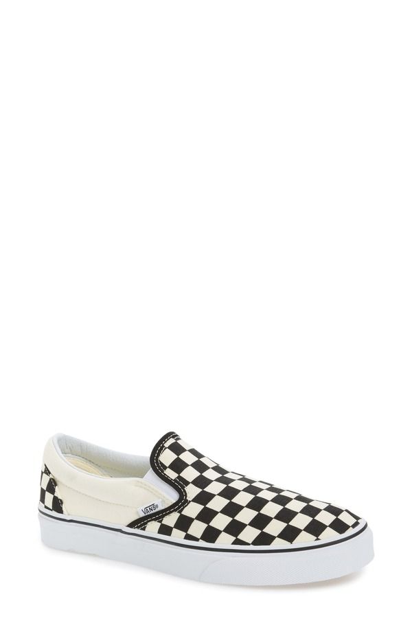 バンズ メンズ シューズ スニーカー Vans Classic SlipOn Sneaker Black White Checker ホワイト