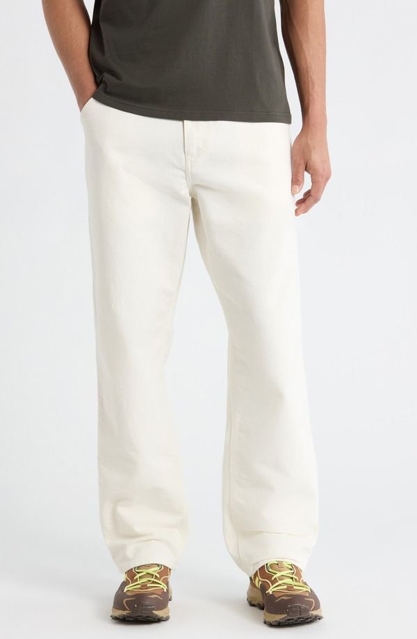 カーハート メンズ ボトムス カジュアルパンツ ストレート コットン Carhartt Work In Progressingle Knee Organicotton Canvastraight Leg Pants Wax Rinsed