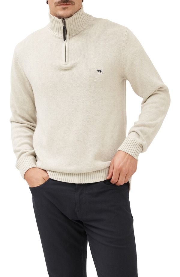 ロッドアンドグン メンズ アウター ニット・セーター ハーフジップ Rodd Gunn Merrick Bay Quarter Zip Sweater Natural