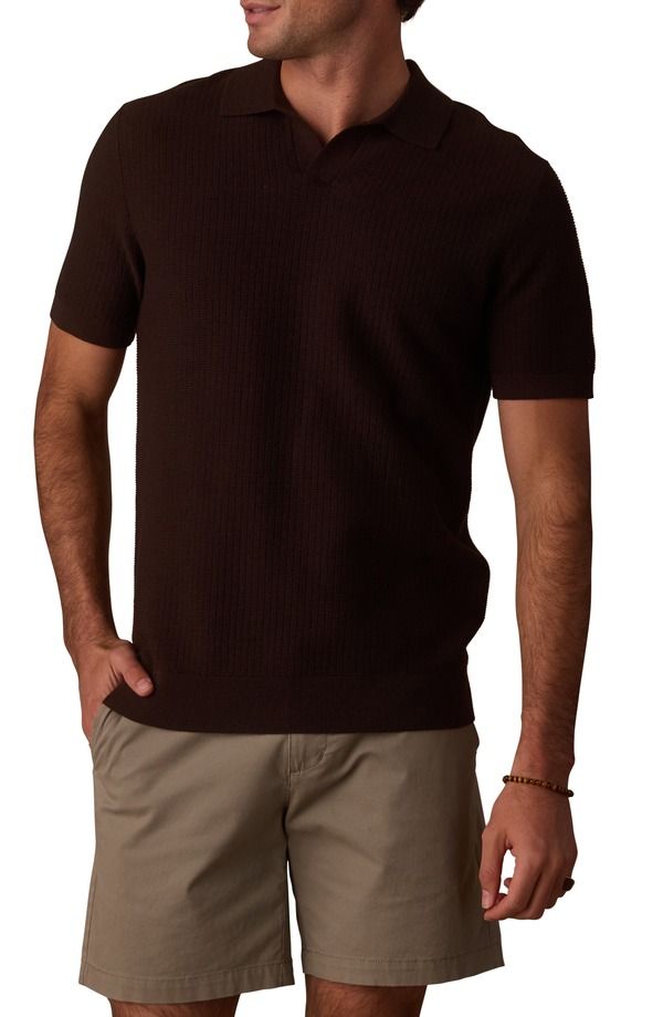 ノーマルブランド メンズ トップス ポロシャツ ニット The Normal Brand BreezeKnit Polo Dark Brown ブラウン