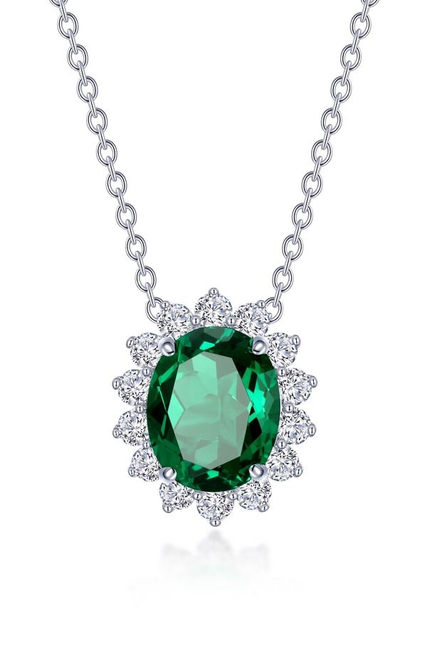 ラフォン レディース アクセサリー ネックレス・チョーカー レース Lafonn Simulatediamond Halo Pendant Necklace Green グリーン