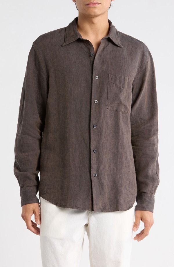 メイドウェル メンズ トップス シャツ コットン リネン Madewellinen Organicotton ButtonUp Shirt Chocolate チョコレート