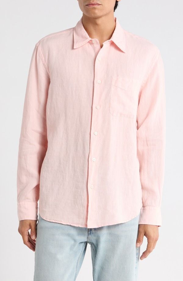 メイドウェル メンズ トップス シャツ コットン リネン Madewellinen Organicotton ButtonUp Shirt Solid Pink ピンク