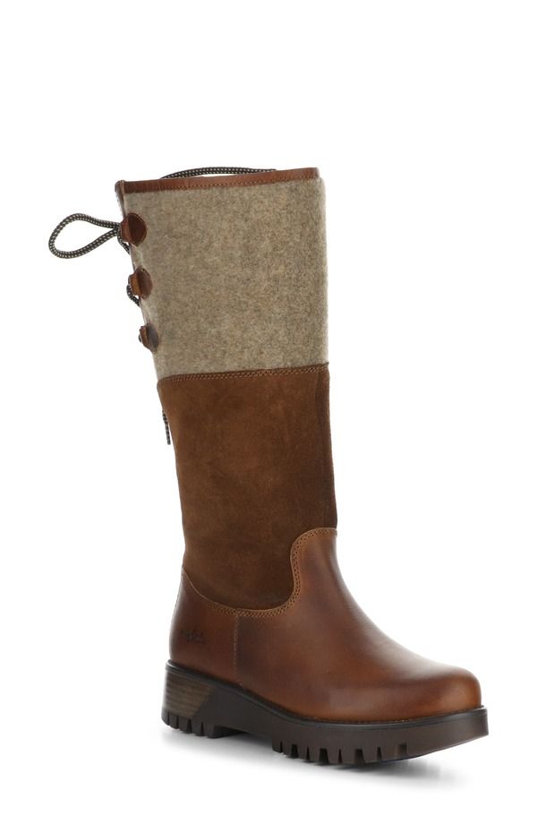 ボスアンドコー レディース シューズ ブーツ・レインブーツ ウール グース Bos Co Goose Primaloft Waterproof Boiled Wool Mid Calf Boot CognacRedwoodBeige ベージュ