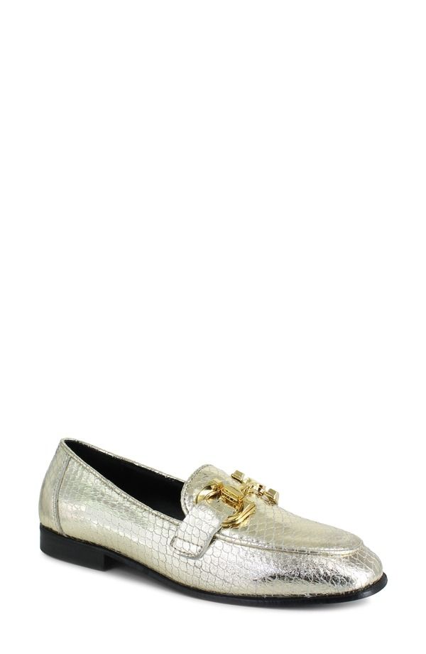 ジジ レディース シューズ スリッポン・ローファー ZIGI Gretel Bit Loafer Gold Lthr ゴールド